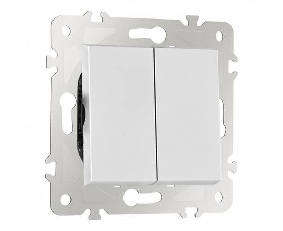 Выключатель двухклавишный проходной Arte Milano 203.32-2.silver, изображение 6