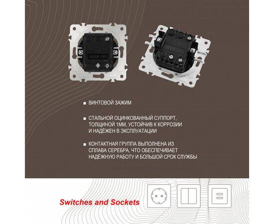 Выключатель одноклавишный проходной Arte Milano 203.32-1.shampan, изображение 2