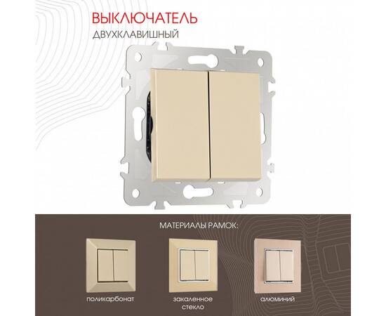 Выключатель двухклавишный Arte Milano 203.30-2.shampan