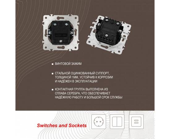 Выключатель двухклавишный Arte Milano 203.30-2.shampan, изображение 2