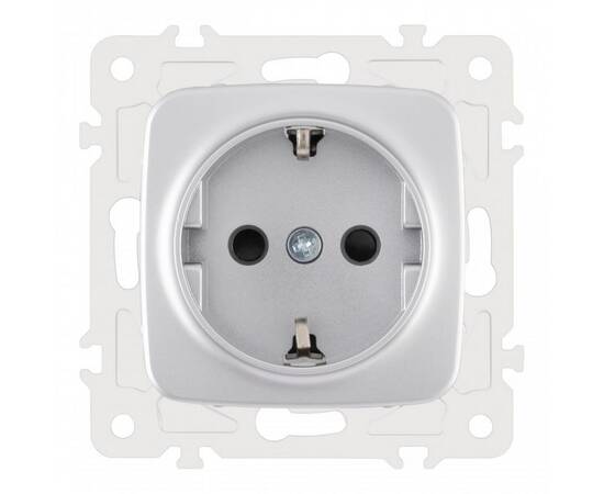Розетка с заземлением и шторками Arte Milano 205.40-1.silver, изображение 4