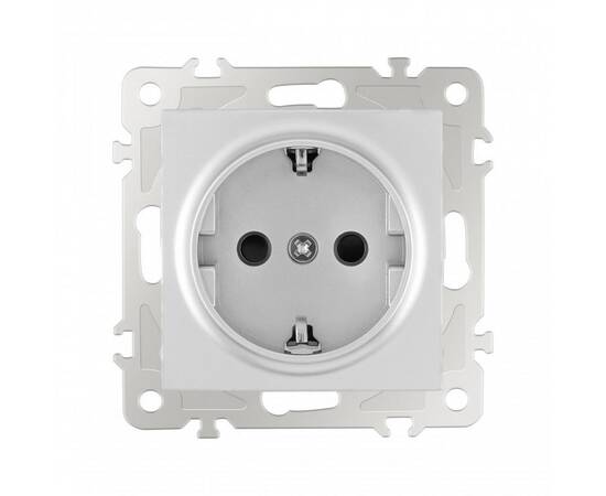 Розетка с заземлением и шторками Arte Milano 206.40-1.silver, изображение 4