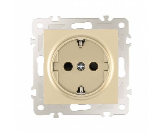 Розетка с заземлением и шторками Arte Milano 206.40-1.shampan, изображение 4