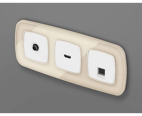 Лицевая панель для компьютерной/телефонной розетки RJ-45/RJ-11 Ambrella Volt Omega OP1120, изображение 2