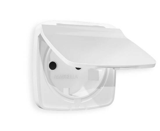 Лицевая панель для розетки с/з со шторками и крышкой Ambrella Volt Omega OP1280