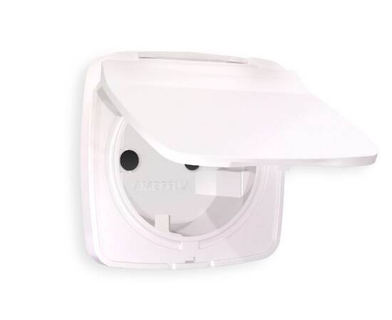 Лицевая панель для розетки с/з со шторками и крышкой Ambrella Volt Omega OP2080