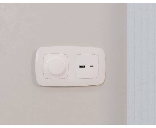 Лицевая панель для розетки 2USB тип A+C Ambrella Volt Omega OP2110, изображение 2