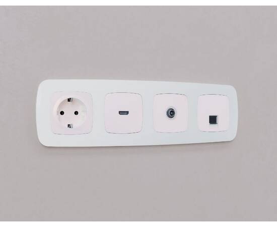 Лицевая панель для компьютерной/телефонной розетки RJ-45/RJ-11 Ambrella Volt Omega OP2120, изображение 2