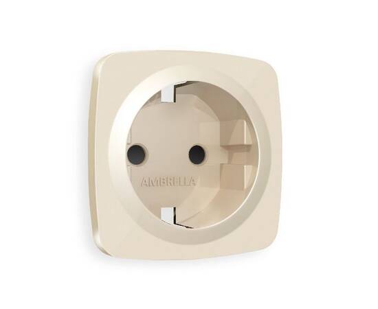Лицевая панель для розетки с/з со шторками Ambrella Volt Omega OP3070