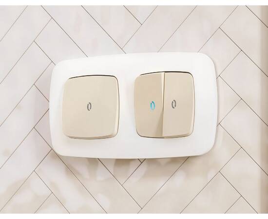 Лицевая панель для выключателя двухклавишного с подсветкой Ambrella Volt Omega OP3240, изображение 2