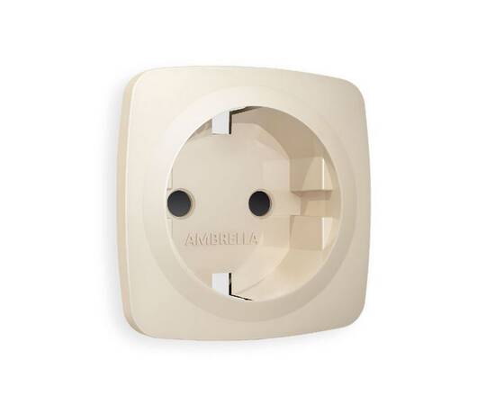 Лицевая панель для розетки с/з со шторками Ambrella Volt Omega OP3270