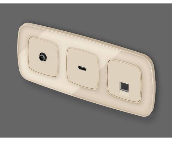 Лицевая панель для компьютерной/телефонной розетки RJ-45/RJ-11 Ambrella Volt Omega OP3320, изображение 2