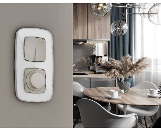 Лицевая панель для выключателя двухклавишного Ambrella Volt Omega OP3630, изображение 2