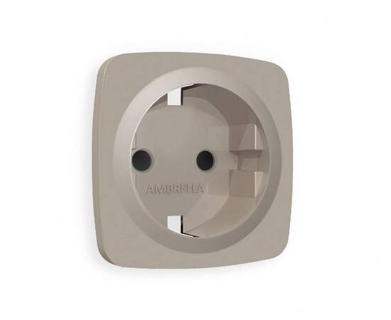 Лицевая панель для розетки с/з со шторками Ambrella Volt Omega OP3670