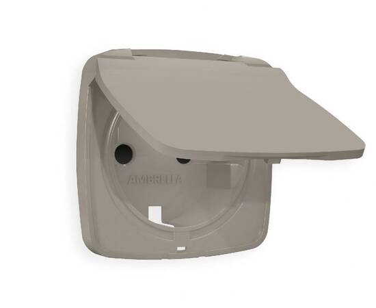 Лицевая панель для розетки с/з со шторками и крышкой Ambrella Volt Omega OP3680