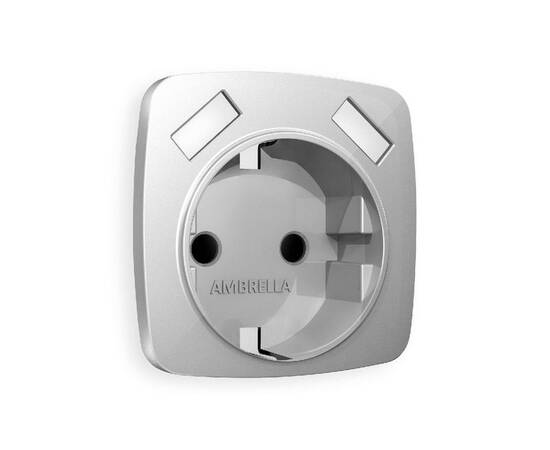 Лицевая панель для розетки с/з со шторками 2USB A+A Ambrella Volt Omega OP4090