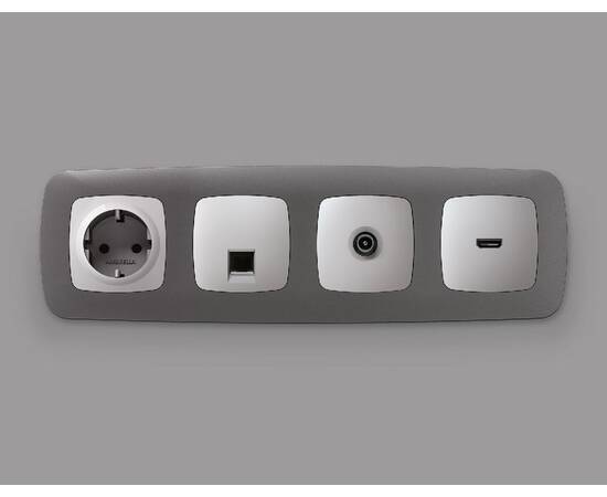 Лицевая панель для компьютерной/телефонной розетки RJ-45/RJ-11 Ambrella Volt Omega OP4120, изображение 2