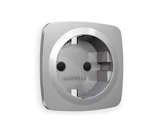 Лицевая панель для розетки с/з со шторками Ambrella Volt Omega OP5070