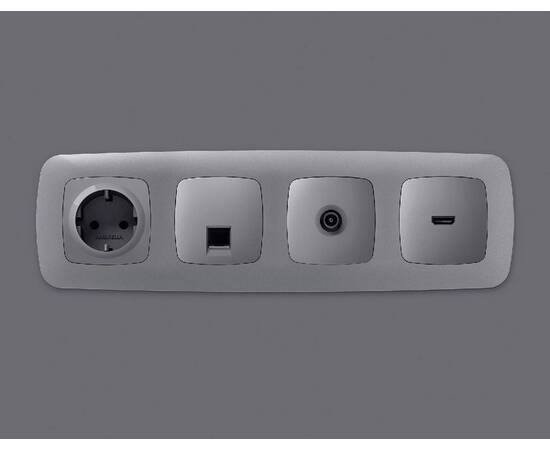 Лицевая панель для компьютерной/телефонной розетки RJ-45/RJ-11 Ambrella Volt Omega OP5120, изображение 2