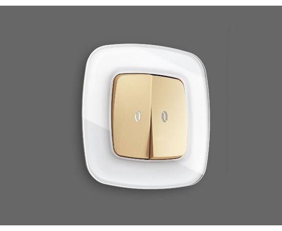 Лицевая панель для выключателя двухклавишного с подсветкой Ambrella Volt Omega OP6040, изображение 2