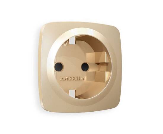 Лицевая панель для розетки с/з со шторками Ambrella Volt Omega OP6070