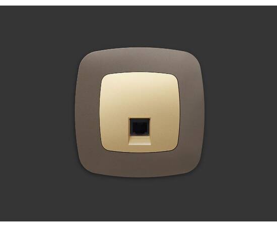 Лицевая панель для компьютерной/телефонной розетки RJ-45/RJ-11 Ambrella Volt Omega OP6120, изображение 2