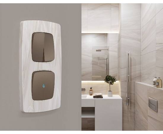 Лицевая панель для выключателя одноклавишного с подсветкой Ambrella Volt Omega OP6320, изображение 2