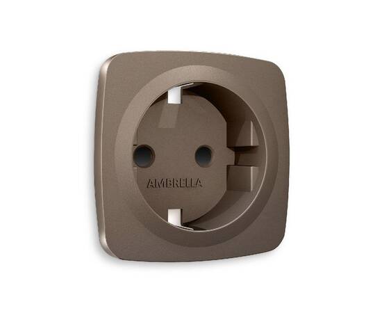 Лицевая панель для розетки с/з со шторками Ambrella Volt Omega OP6370