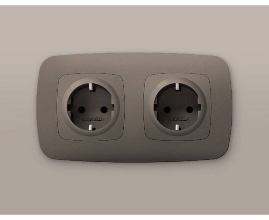 Лицевая панель для розетки с/з со шторками Ambrella Volt Omega OP6370, изображение 2