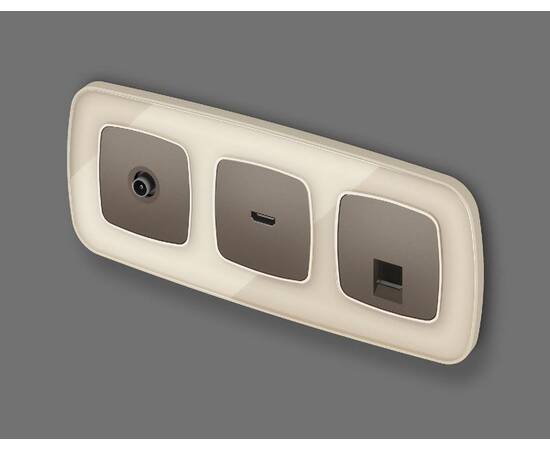 Лицевая панель для компьютерной/телефонной розетки RJ-45/RJ-11 Ambrella Volt Omega OP6420, изображение 2