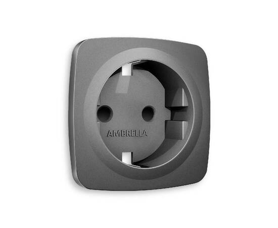 Лицевая панель для розетки с/з со шторками Ambrella Volt Omega OP6570