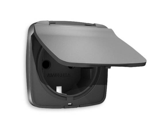 Лицевая панель для розетки с/з со шторками и крышкой Ambrella Volt Omega OP6580