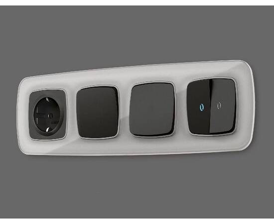 Лицевая панель для выключателя двухклавишного с подсветкой Ambrella Volt Omega OP8040, изображение 2