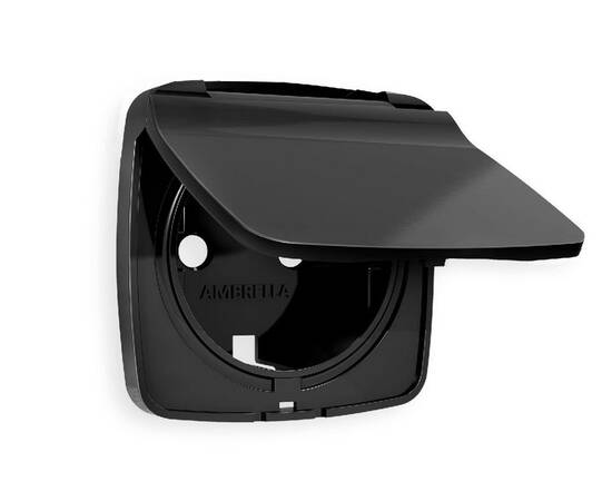 Лицевая панель для розетки с/з со шторками и крышкой Ambrella Volt Omega OP8080