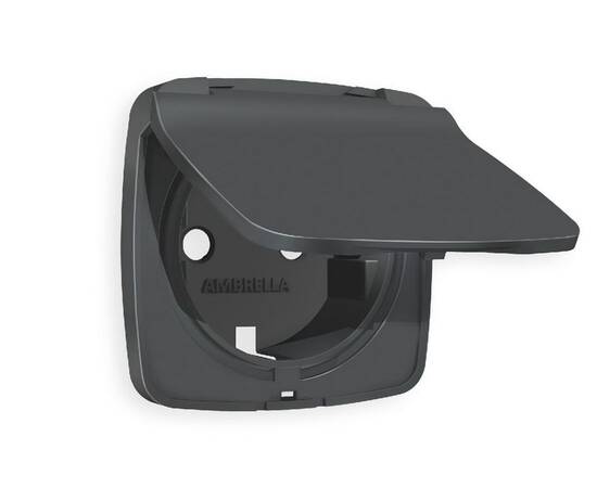 Лицевая панель для розетки с/з со шторками и крышкой Ambrella Volt Omega OP9080