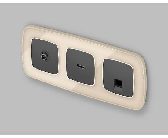 Лицевая панель для компьютерной/телефонной розетки RJ-45/RJ-11 Ambrella Volt Omega OP9120, изображение 2