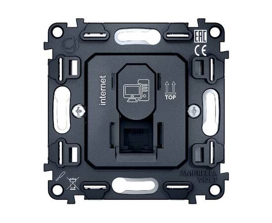 Механизм компьютерной розетки RJ-45 (8P8C) CAT6 с автоматической защитной шторкой Ambrella Volt Quan