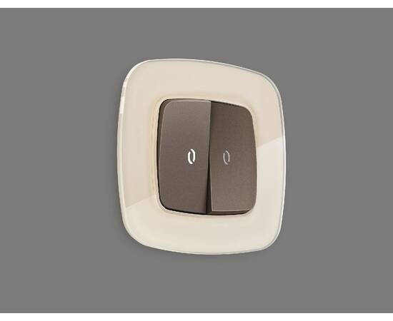 Комплект механизма 2-кл проходного выключателя с подсветкой Ambrella Volt Omega MO634035, изображение 2