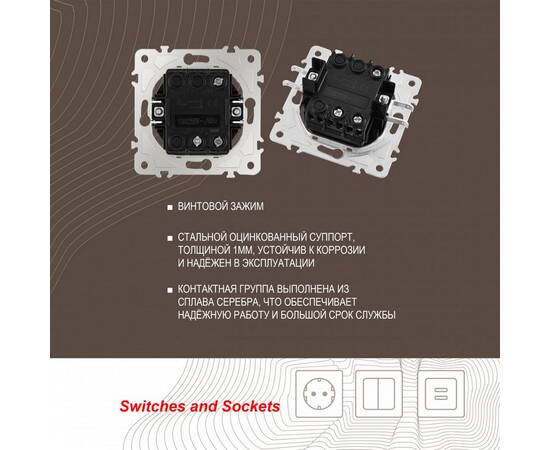 Выключатель одноклавишный проходной Arte Milano 206.32-1.silver, изображение 2