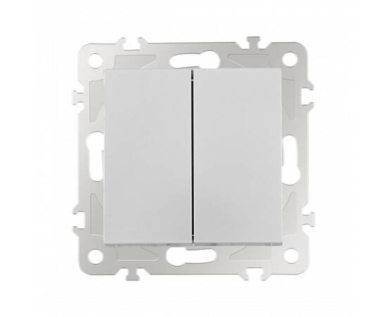 Выключатель двухклавишный проходной Arte Milano 206.32-2.silver, изображение 4