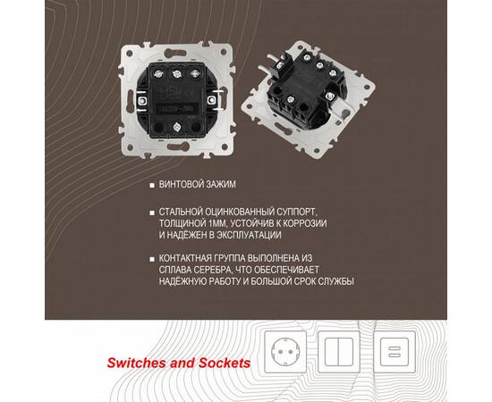 Переключатель одноклавишный перекрестный Arte Milano 206.34-1.silver, изображение 2