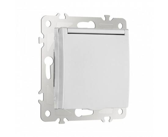 Розетка с заземлением, шторками и защитной крышкой Arte Milano 206.41-1.silver, изображение 6