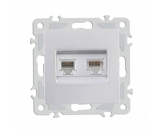 Розетка телефонная RJ11 + компьютерная RJ45 Arte Milano 206.44-1.silver, изображение 4