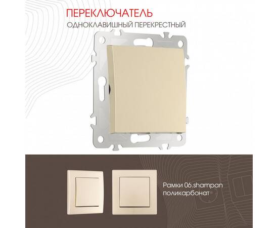 Переключатель одноклавишный перекрестный Arte Milano 206.34-1.shampan