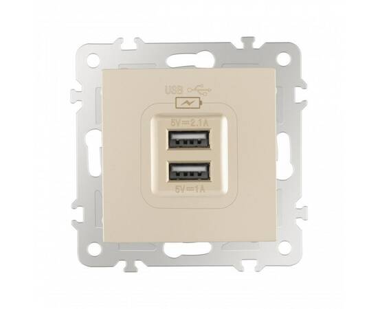 Розетка USB 2.1А+1А Arte Milano 206.46-1.shampan, изображение 4