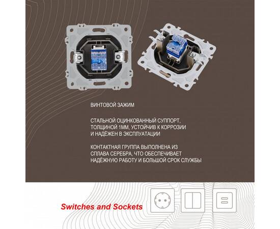 Розетка телефонная RJ11 Arte Milano 206.51-1.shampan, изображение 2