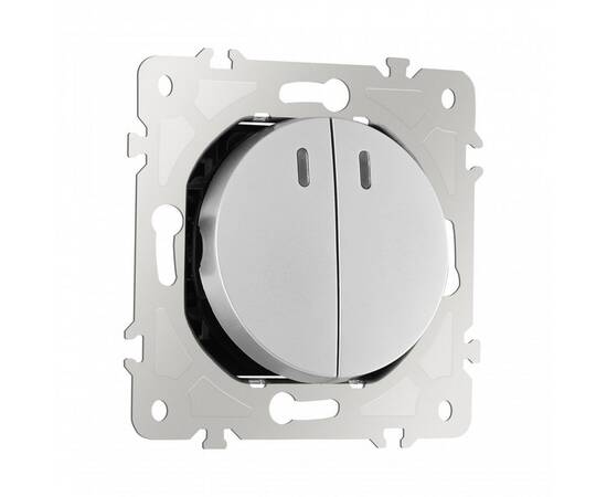Выключатель двухклавишный с подсветкой Arte Milano 202.31-2.silver, изображение 7
