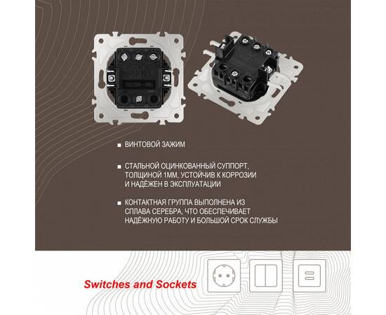 Переключатель одноклавишный перекрестный с подсветкой Arte Milano 202.35-1.silver, изображение 2