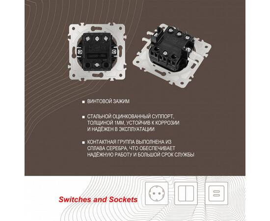 Переключатель одноклавишный перекрестный Arte Milano 202.34-1.silver, изображение 2