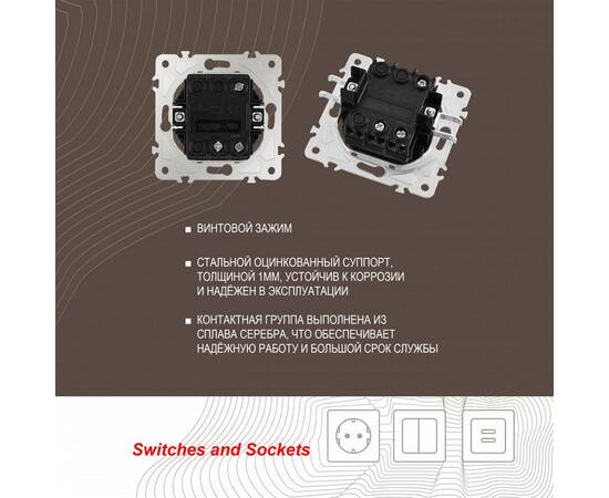 Выключатель одноклавишный проходной Arte Milano 202.32-1.shampan, изображение 2